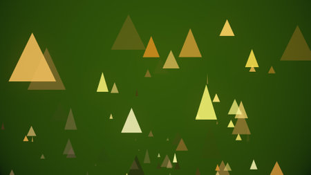 Triangles spring up on a colorful backgroundの写真素材