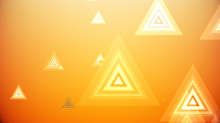 Triangles spring up on a colorful backgroundの写真素材