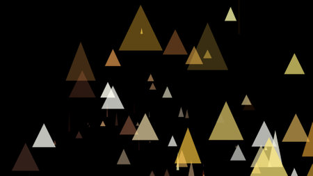 Triangle springs up on a black backgroundの写真素材