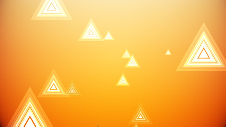 Triangles spring up on a colorful backgroundの写真素材