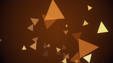 Triangles spring up on a colorful backgroundの写真素材