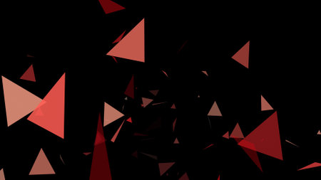 Triangle springs up on a black backgroundの写真素材