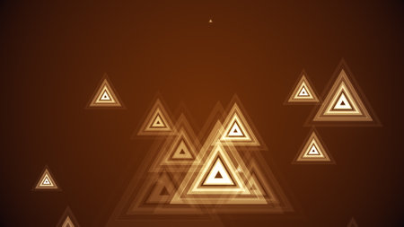 Triangles spring up on a colorful backgroundの写真素材