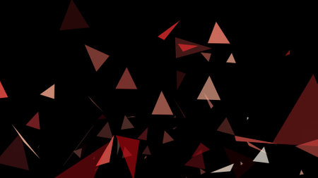 Triangle springs up on a black backgroundの写真素材