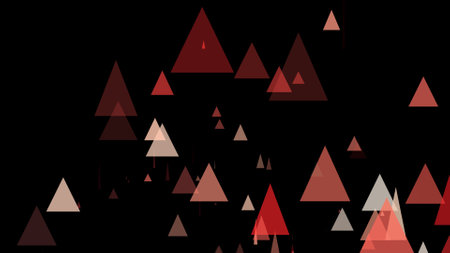 Triangles spring up on a colorful backgroundの写真素材