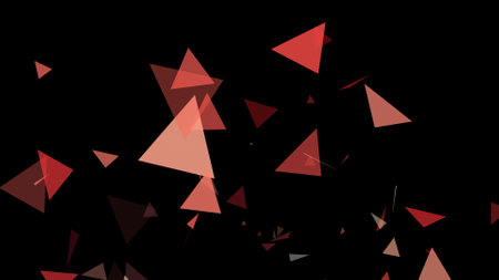 Triangles spring up on a colorful backgroundの写真素材