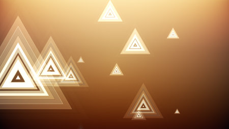 Triangles spring up on a colorful backgroundの写真素材