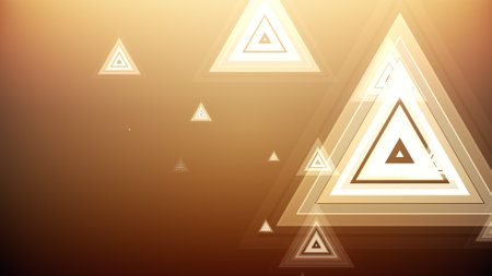 Triangles spring up on a colorful backgroundの写真素材