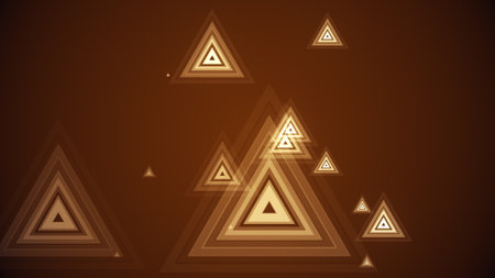 Triangles spring up on a colorful backgroundの写真素材