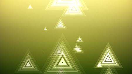 Triangles spring up on a colorful backgroundの写真素材