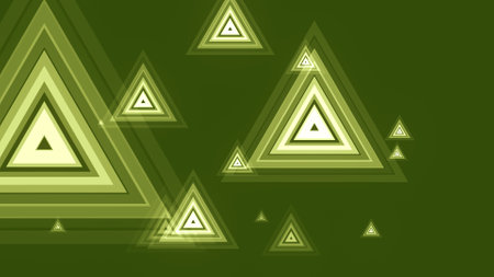Triangles spring up on a colorful backgroundの写真素材