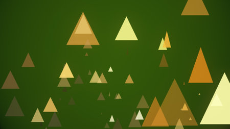 Triangles spring up on a colorful backgroundの写真素材