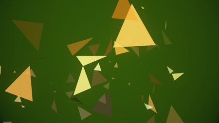 Triangles spring up on a colorful backgroundの写真素材