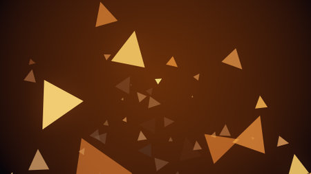 Triangles spring up on a colorful backgroundの写真素材