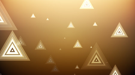 Triangles spring up on a colorful backgroundの写真素材