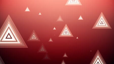 Triangles spring up on a colorful backgroundの写真素材