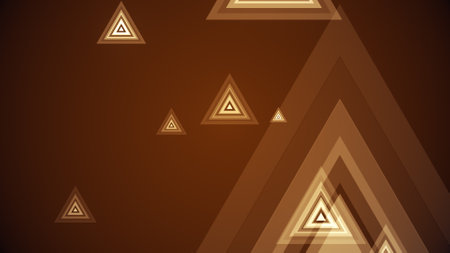 Triangles spring up on a colorful backgroundの写真素材