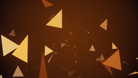Triangles spring up on a colorful backgroundの写真素材