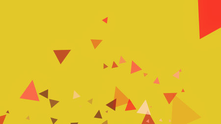 Triangles spring up on a colorful backgroundの写真素材