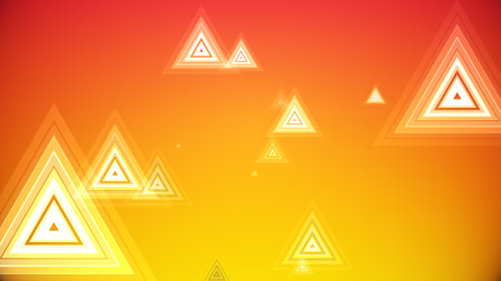 Triangles spring up on a colorful backgroundの写真素材