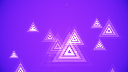 Triangles spring up on a colorful backgroundの写真素材