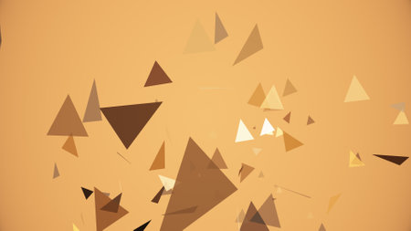 Triangles spring up on a colorful backgroundの写真素材