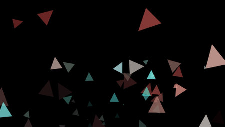 Triangle springs up on a black backgroundの写真素材
