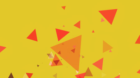 Triangles spring up on a colorful backgroundの写真素材