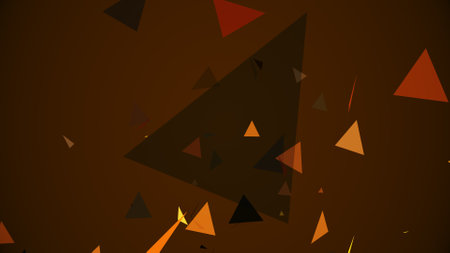Triangles spring up on a colorful background