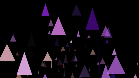 Triangle springs up on a black backgroundの写真素材