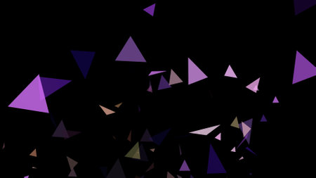 Triangle springs up on a black backgroundの写真素材