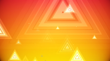 Triangles spring up on a colorful backgroundの写真素材