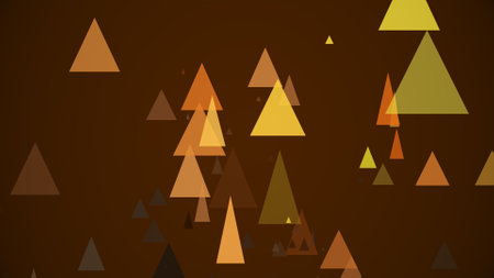 Triangles spring up on a colorful backgroundの写真素材