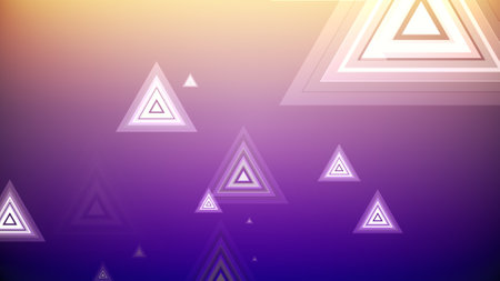 Triangles spring up on a colorful backgroundの写真素材