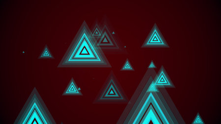 Triangles spring up on a colorful backgroundの写真素材