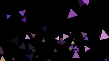 Triangle springs up on a black backgroundの写真素材