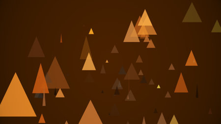 Triangles spring up on a colorful backgroundの写真素材