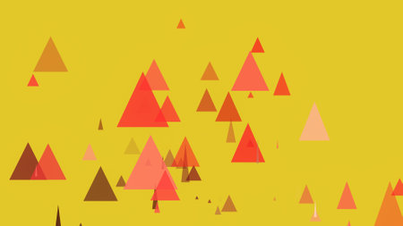 Triangles spring up on a colorful backgroundの写真素材