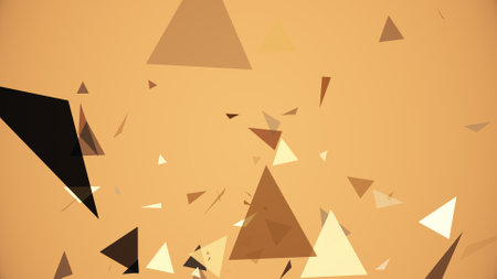 Triangles spring up on a colorful backgroundの写真素材