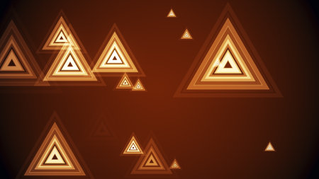 Triangles spring up on a colorful backgroundの写真素材