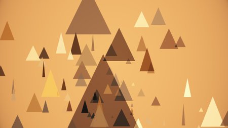 Triangles spring up on a colorful backgroundの写真素材