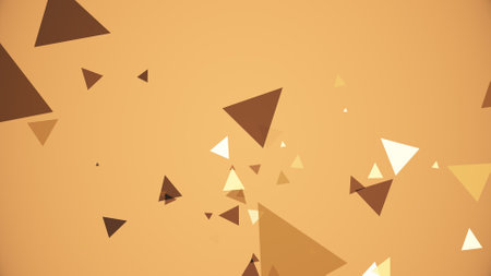 Triangles spring up on a colorful backgroundの写真素材