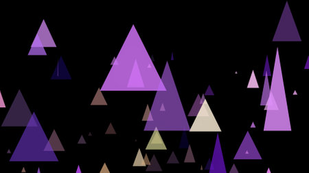 Triangle springs up on a black backgroundの写真素材
