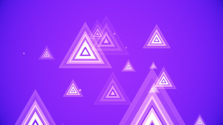 Triangles spring up on a colorful backgroundの写真素材