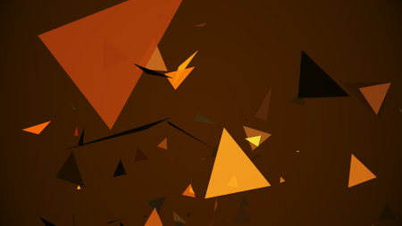 Triangles spring up on a colorful backgroundの写真素材