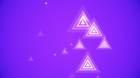 Triangles spring up on a colorful backgroundの写真素材