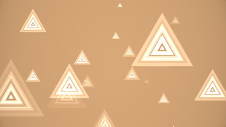 Triangles spring up on a colorful backgroundの写真素材