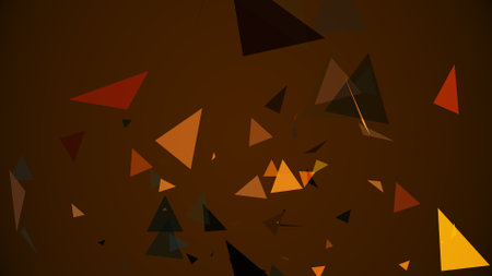 Triangles spring up on a colorful backgroundの写真素材