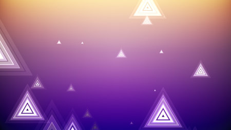 Triangles spring up on a colorful backgroundの写真素材