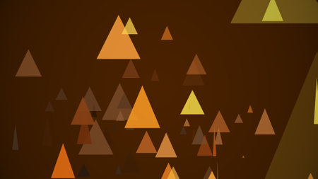 Triangles spring up on a colorful backgroundの写真素材